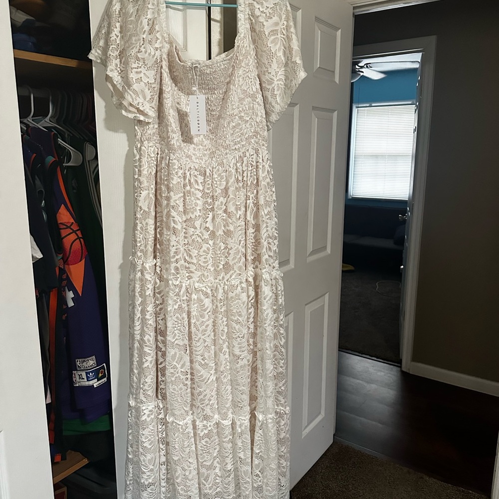 Baltic Born Lace Maxi Dress in Cream